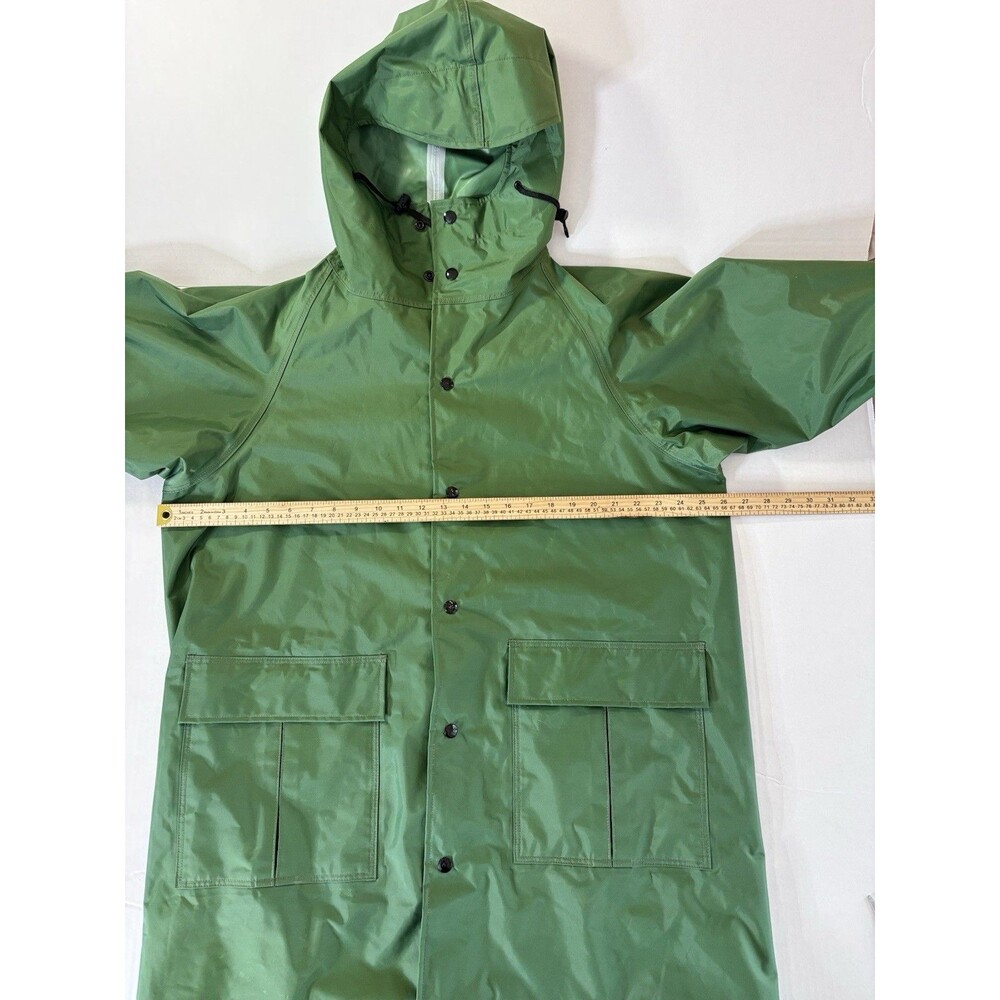 Watershed 300 Series Waterproof Rain Suit Jacket L Pants Green Hooded USA Made - Picture 4 of 16